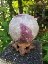Video 350g Pink Tourmaline Sphere Stone Crystal Quartz With Stand picture