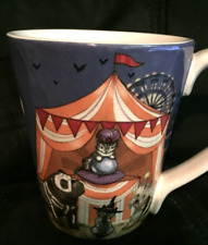 Pier 1  coffee cup dogs & cats in costumes Halloween Ironstone picture