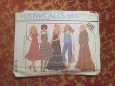 Rare 1970’s McCall’s 5819 Misses Gunne Sax Style Dress Jumper & Top Small Misses picture