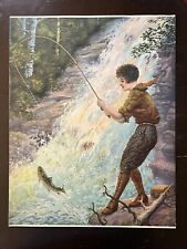 VTG 1920s Calendar Sales Sample Osborne Mayer “Oh, What a Thrill” Woman Fishing picture