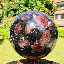 14.8LB Natural Firework red garnet quartz polished sphere crystal ball healing picture