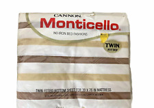 Stripes 70s Retro Vintage Twin Fitted Sheet No Iron Cannon Monticello New Old picture