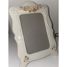 Vtg White with Floral Victorian Style Picture Photo Frame 5 x 7