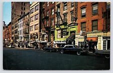 c1960s~Greenwich Village New York City NYC~Street~Ice Cream Parlor~VTG Postcard picture
