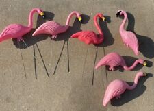 Vintage Pink Flamingo Blow Mold Lawn Ornament Set of 6 Assorted Missing Legs picture