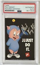 1993 NIKE LOONEY TUNES PHIL KNIGHT CEO SIGNED TRADING CARD PSA DNA COA AUTOGRAPH picture