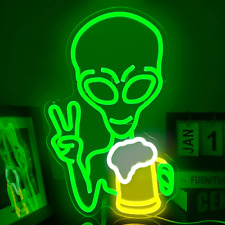 Alien Beer Neon Sign Dimmable LED Neon Light Green Alien Neon Alien Neon Sign picture