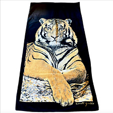 Vintage JCPenney Collection Black Bengal Tiger Huge 60 x 30 Beach Towel Brazil picture