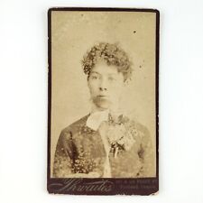 Curly Hair Portland Woman CDV Photo c1880 Oregon Lady Girl Antique Card A2794 picture
