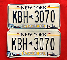 New York License Plate Pair UBH-3070 .... Expired / Crafts / Collect / Specialty picture