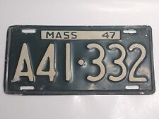 Vintage 1947 Massachusetts License Plate #A41-332 picture