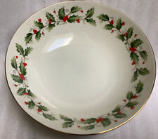 Macy’s All the Trimmings Ceramic Porcelain 9” Serving Bowl Holly 6283 Unused picture