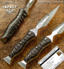 IMPACT CUTLERY RARE CUSTOM D2 FULL TANG BOOT KNIFE DAGGER EXOTIC WOOD HANDLE picture