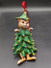 Käthe Wohlfahrt Christmas Ornament Cat In Glitter Tree 5