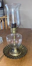 ANTIQUE CRYSTAL HURRICANE BOUDOIR MANTLE LAMPS WITH Globe picture