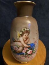 19th-C Victorian Bohemian Art Glass Vase Of Cherub Putti Angel by Josef Ahne picture