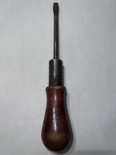 Antique Stanley Yankee No. 10A Wooden Handle Ratchet Flathead Screwdriver picture