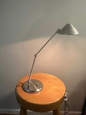 VINTAGE HEAVY Industrial Lamp Chrome/Silver Gold  picture