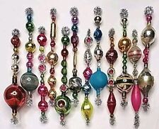 ✨️🌸 *Oldies* 12 Antique Vtg Mercury Glass Garland Icicle Bead Ornaments 4~4.5