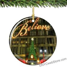 Macy's Believe NYC Porcelain Christmas Ornament - New York City Souvenir Gift picture
