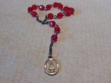 VTG 1950S 60S SMALL CATHOLIC QUICKIE ROSARY STERLING SILVER CHRIST CHILD picture