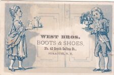 West Bros Boots & Shoes Syracuse NY Butler Maid Doors Vict Card c1880s picture