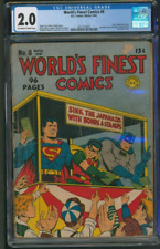 World's Finest Comics #8 CGC 2.0 DC Comics 1942 Boy Commando Begins picture