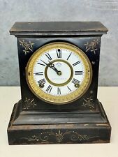 Gorgeous Antique Ansonia Iron Mantle Clock W/ Key, For Repair / Untested. picture