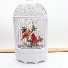 Christmas Birdcage Cardinal Led Swirl Plastic Tree Holly   picture