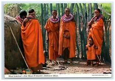 Postcard Masai Homestead People Kenya Africa UNP picture