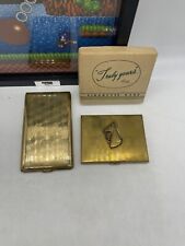 Lot of (2) Vintage Gold Tone Cigarette Cases Elgin American Lenar Fifth Avenue picture