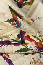 RARE Vintage HOFFMAN CALIFORNIA FABRICS-Quilted, Colorful Cranes/Birds 36”X 44” picture