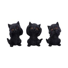 Three Wise Kitties - Black Familiar Cats Figurine Set | Nemesis Now picture