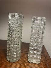 Vintage Clear 7” Pressed Glass Vases picture