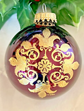 Elegant CBK Christmas by Krebs PURPLE Mercury Glass CHRISTMAS ORNAMENT with GOLD picture