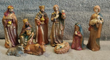 Kirkland's Nativity Scene 9 Piece Bronze & Gold Porcelain  Figurines picture