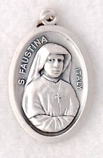 ST FAUSTINA KOWALSKA Oxidized Silver Nickel Patron Catholic Saint Medal NEW picture