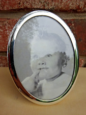 Fine Vintage Web Oval Sterling Silver Picture Frame Green Velvet Back 3.25x4.25” picture