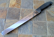 Victorinox Slicer Knife 10 inch Wavy Blade Non Slip Black Fibrox Handle picture