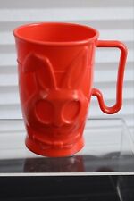 Vintage Orange Plastic Easter Bunny Cup 60’s picture