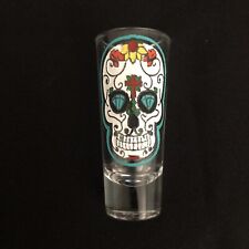 Sugar Skull-Day of the Dead Tall Bar Shot Glass 2 Ounce EUC picture