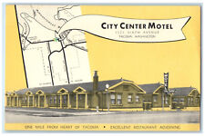 c1950's City Center Motel Map Building Tacoma Washington WA Postcard picture