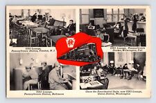 Postcard Railroad Train Pennsylvania Military USO Lounge 1944 Posted Free Mail picture