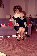 SK13 ORIGINAL KODACHROME 1960s 35MM SLIDE CHRISTMAS FASHION MOTHER HAIR STYLE  picture