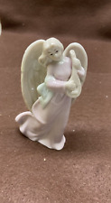Vintage Porcelain Figurine Russ Berrie Pink Angel with Guitar JT43 picture