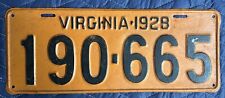1928 Vintage Virginia license plate #190-665 picture
