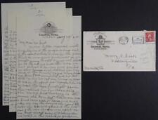 1924 Colonial Hotel Cleveland Ohio Envelope & 3 page Letter Bk1-1 picture