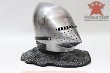 Medieval steel helmet Houndskull Pigface 12th Century Steel Head protection Hist picture