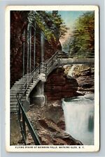 Watkins Glen NY-New York, Flying Stairs at Rainbow Falls Vintage Postcard picture