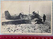 WWII Crashed Junkers Ju 87 Captured German Fighter Plane Luftwaffe Vintage Photo picture